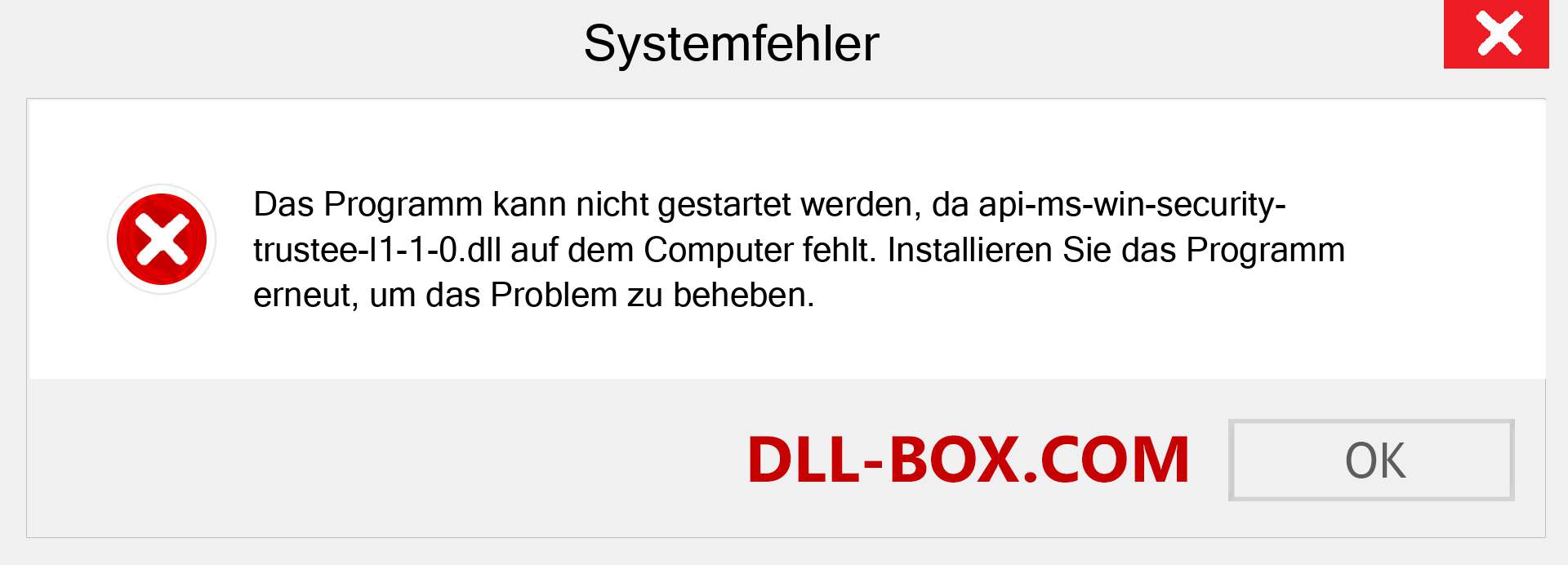 api-ms-win-security-trustee-l1-1-0.dll-Datei fehlt?. Download für Windows 7, 8, 10 - Fix api-ms-win-security-trustee-l1-1-0 dll Missing Error unter Windows, Fotos, Bildern